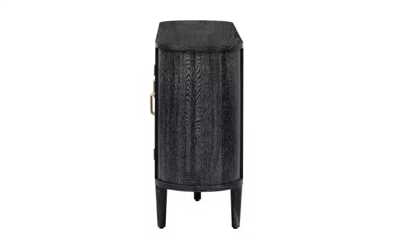 JVNOXK Credenza per sala da pranzo in stile rustico da 60 pollici con ante in vetro e ripiani regolabili, mobile buffet in legno per cucina, colore nero