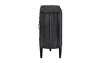 JVNOXK Credenza per sala da pranzo in stile rustico da 60 pollici con ante in vetro e ripiani regolabili, mobile buffet in legno per cucina, colore nero