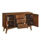 Madia Credenza Mid-Century 47.3, Mobile Contenitore con 2 Ante e 3 Cassetti per Ingresso, Soggiorno, Sala da Pranzo, Cucina