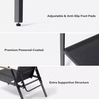 LAUSAINT HOME Set da 5 Pezzi da Esterno per Patio con Sedie Reclinabili Regolabili per Tutte le Stagioni