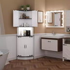 Armoire d'angle de ferme de 65 po, meuble de rangement avec porte de grange, 5 étagères, organisateur d'espace pour salon, bar, cuisine, salle de bain