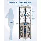 Meuble d'angle de bar avec lumières LED, meuble d'angle avec prise, espace de rangement et casier à vin amovible, meuble à café de style ferme pour salle à manger