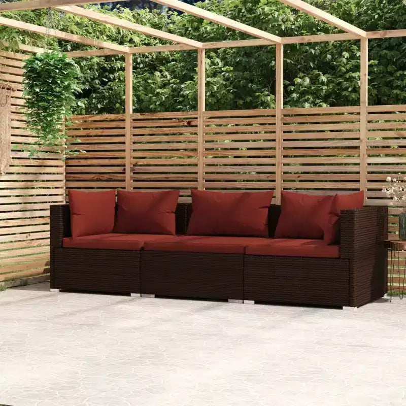 vidaXL Salon de jardin modulaire moyen en résine tressée