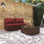 vidaXL Salon de jardin modulaire moyen en résine tressée