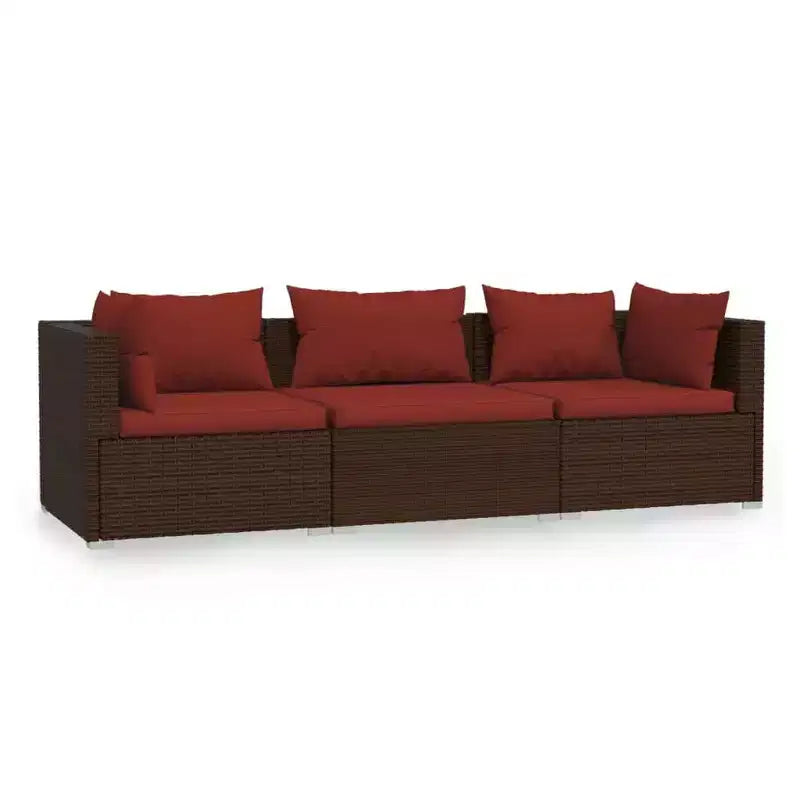 vidaXL Set Divani da Giardino in Rattan PE Modulare Medio