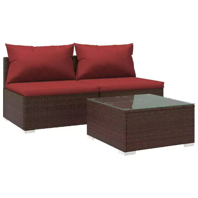 vidaXL Set Divani da Giardino in Rattan PE Modulare Medio