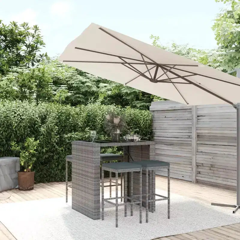 Set da bar da giardino in rattan vidaXL con cuscini