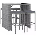 Set da bar da giardino in rattan vidaXL con cuscini