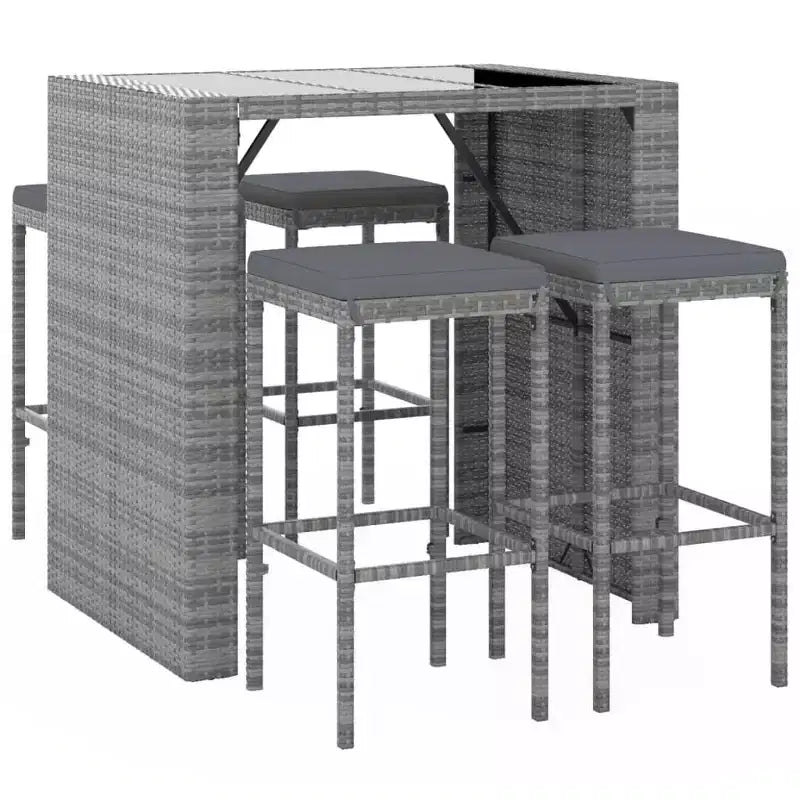 Set da bar da giardino in rattan vidaXL con cuscini