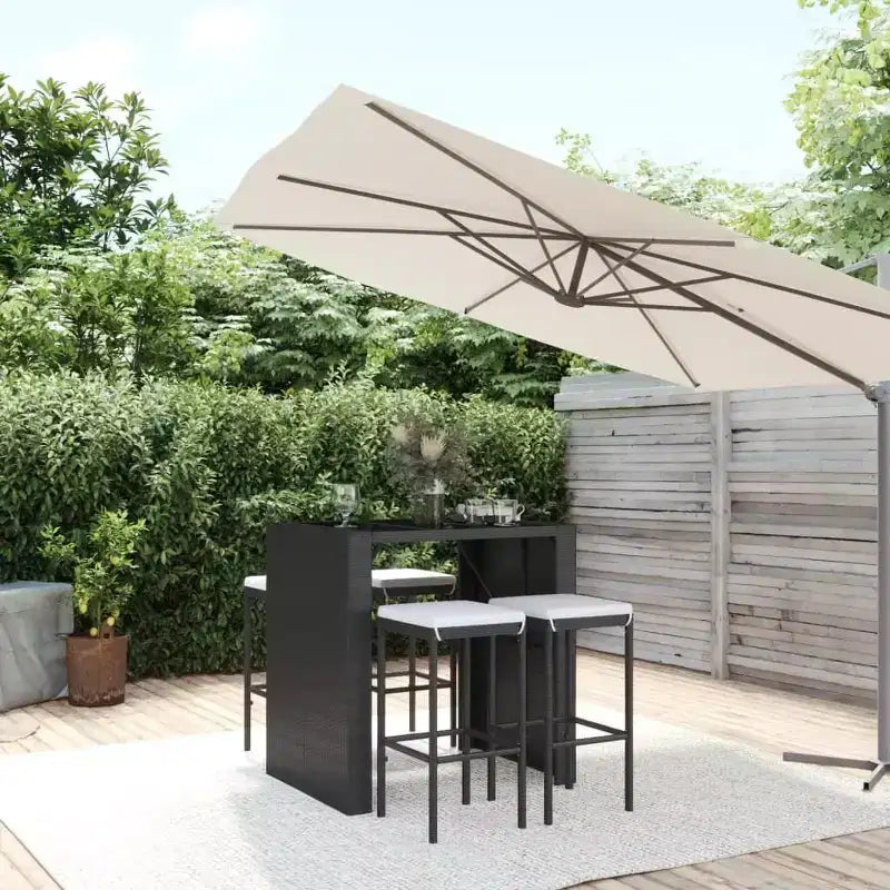 Set da bar da giardino in rattan vidaXL con cuscini
