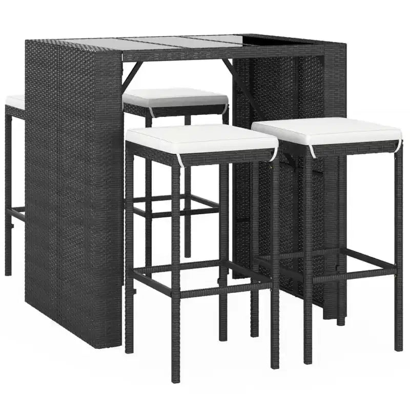 Set da bar da giardino in rattan vidaXL con cuscini