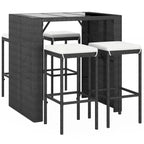 Set da bar da giardino in rattan vidaXL con cuscini