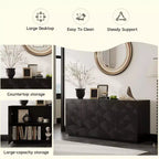 Credenza/Buffet Moderno di Metà Secolo con 60 Vani Contenitore, Ripiani Regolabili, Motivo Geometrico, Mobile TV per Soggiorno