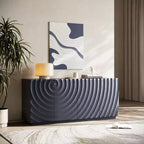 Credenza a buffet moderna di metà secolo da 60 pollici con contenitore, ripiani regolabili, motivo geometrico, console TV multimediale