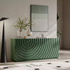 Credenza a buffet moderna di metà secolo da 60 pollici con contenitore, ripiani regolabili, motivo geometrico, console TV multimediale