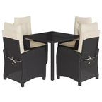 vidaXL Modern Outdoor Dining Set with Cushions - Poly Rattan