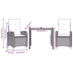vidaXL Set Pranzo da Esterno Moderno con Cuscini - Polyrattan