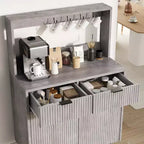 Meuble de Rangement Buffet avec Espace de Rangement, Petit Buffet Moderne avec Étagères Réglables et 2 Tiroirs, Table Console Buffet en Bois pour Salle à Manger