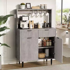 Sideboard Buffet Cabinet with Storage, Small Modern Cabinet with Adjustable Shelves & 2 Drawers, Wood Buffet Console Table for Dining Room