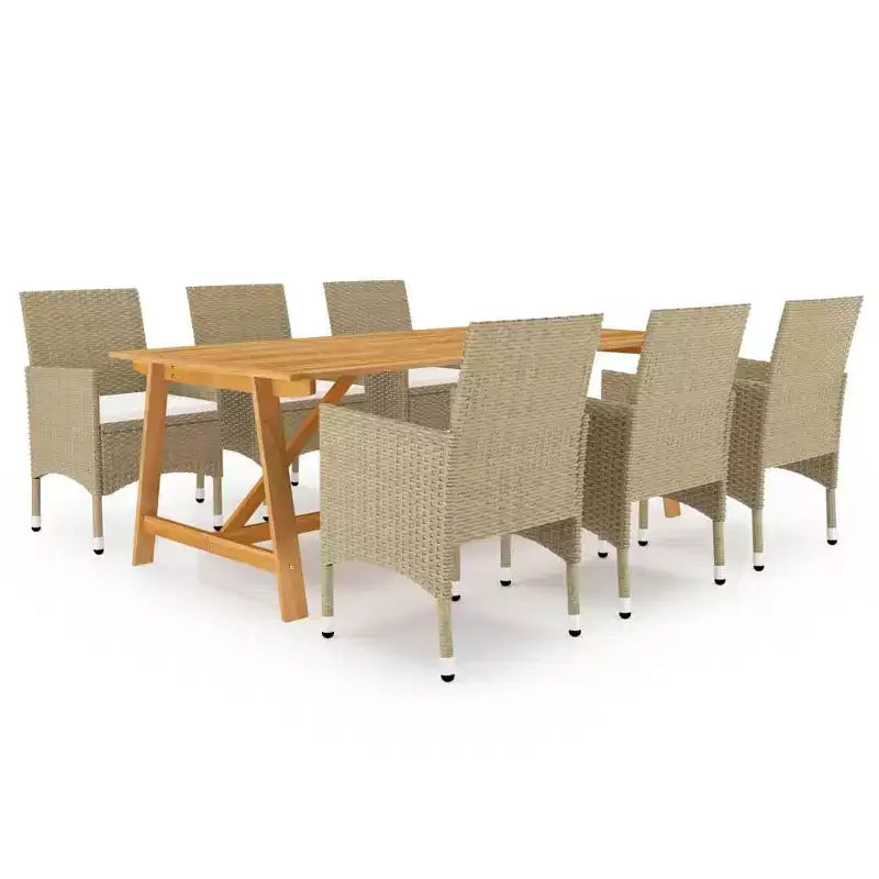 vidaXL Ensemble de salle à manger en bois d'acacia massif Grand ergonomique