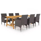 vidaXL Ensemble de salle à manger en bois d'acacia massif Grand ergonomique