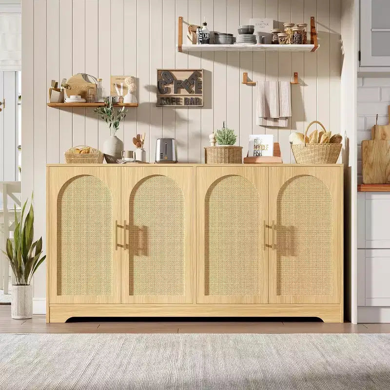 Buffet/Bahut 59" L, Grand Meuble de Rangement, Console Moderne & Meuble Bar pour Salon, Cuisine, Couloir, Salle à Manger, Entrée