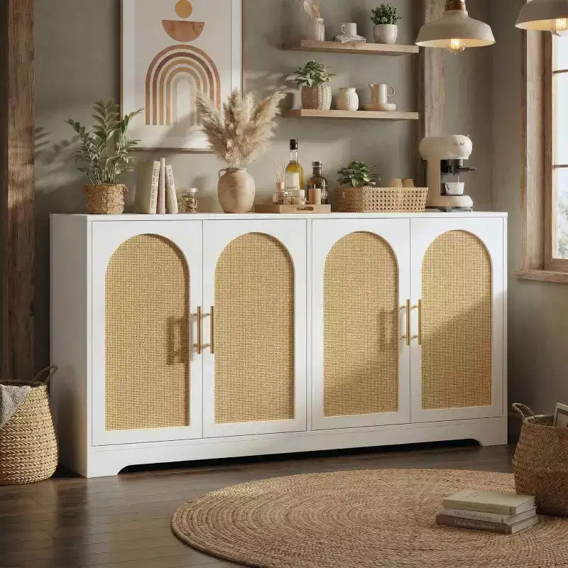 Buffet/Bahut 59" L, Grand Meuble de Rangement, Console Moderne & Meuble Bar pour Salon, Cuisine, Couloir, Salle à Manger, Entrée