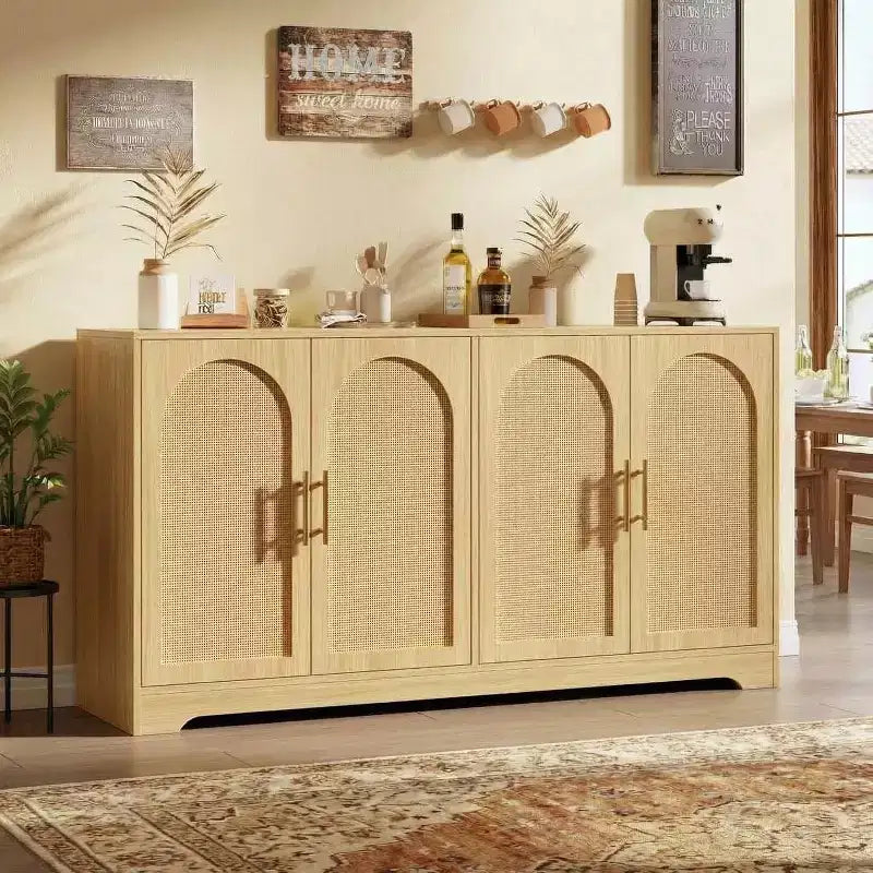 Buffet/Bahut 59" L, Grand Meuble de Rangement, Console Moderne & Meuble Bar pour Salon, Cuisine, Couloir, Salle à Manger, Entrée