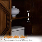 Mobile credenza geometrico 34, mobile buffet moderno a 2 ante con ripiano regolabile per ingresso, soggiorno - Panipeachy