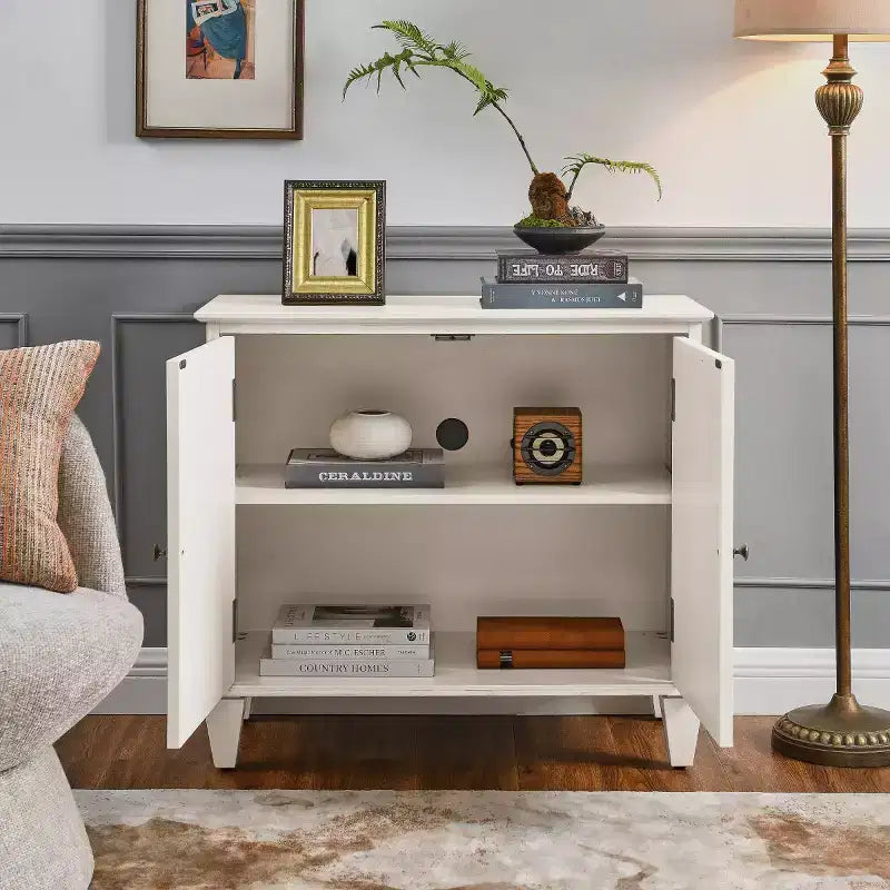 Mobile credenza geometrico 34, mobile buffet moderno a 2 ante con ripiano regolabile per ingresso, soggiorno - Panipeachy