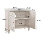 Mobile credenza geometrico 34, mobile buffet moderno a 2 ante con ripiano regolabile per ingresso, soggiorno - Panipeachy