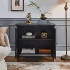 Mobile credenza geometrico 34, mobile buffet moderno a 2 ante con ripiano regolabile per ingresso, soggiorno - Panipeachy