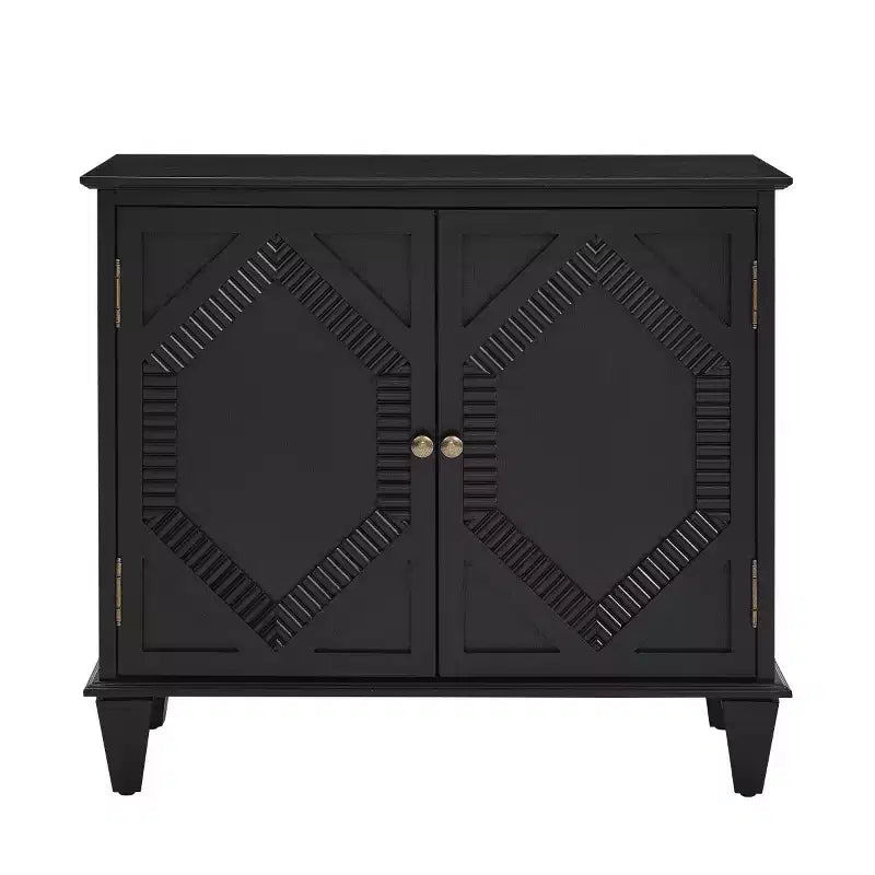 Mobile credenza geometrico 34, mobile buffet moderno a 2 ante con ripiano regolabile per ingresso, soggiorno - Panipeachy