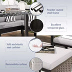 CLIHOME Set da esterno 7 pezzi Set da conversazione per patio Arredamento da patio per piccoli spazi