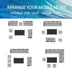 CLIHOME Set da esterno 7 pezzi Set da conversazione per patio Arredamento da patio per piccoli spazi