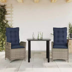 vidaXL Set da pranzo da giardino con cuscini in polyrattan