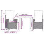 vidaXL Set da pranzo da giardino con cuscini in polyrattan