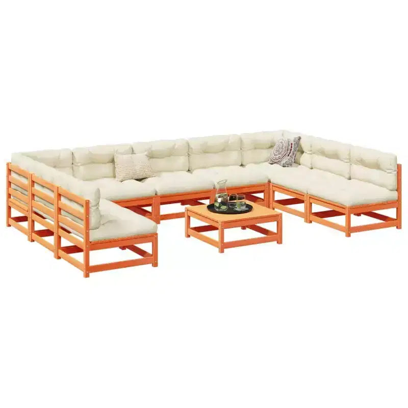 vidaXL Set divani da giardino legno di pino massiccio pino naturale grande modulare