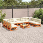vidaXL Set divani da giardino legno di pino massiccio pino naturale grande modulare