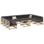 vidaXL Set divani da giardino legno di pino massiccio pino naturale grande modulare