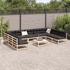 vidaXL Set divani da giardino legno di pino massiccio pino naturale grande modulare