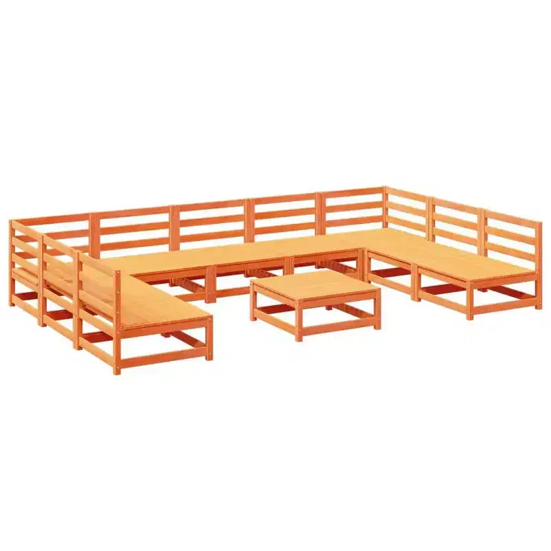 vidaXL Set divani da giardino legno di pino massiccio pino naturale grande modulare