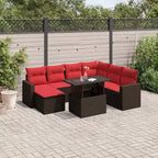 vidaXL Salotto da Giardino con Cuscini e Tavolino, Polyrattan