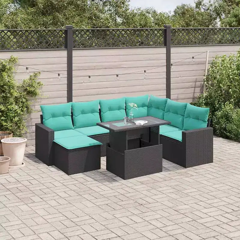 vidaXL Salotto da Giardino con Cuscini e Tavolino, Polyrattan