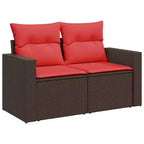 vidaXL Salotto da Giardino con Cuscini e Tavolino, Polyrattan