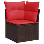 vidaXL Salotto da Giardino con Cuscini e Tavolino, Polyrattan
