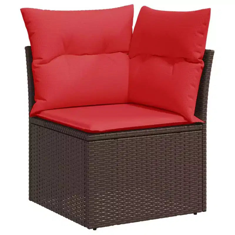 vidaXL Salotto da Giardino con Cuscini e Tavolino, Polyrattan
