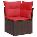 vidaXL Salotto da Giardino con Cuscini e Tavolino, Polyrattan