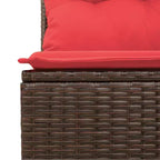 vidaXL Salotto da Giardino con Cuscini e Tavolino, Polyrattan