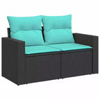 vidaXL Salotto da Giardino con Cuscini e Tavolino, Polyrattan